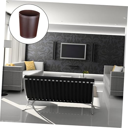 ABOOFAN 1Pc Round Waste Basket Trash Can for Office Living Room Stylish Garbage Recycling Container Practical Waste Storage