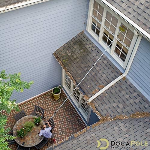 DOCA Telescoping Pole 6-24 Ft - Extension Pole for Cleaning Feather Duster Window Washing Kit Paint Roller Window Squeegee - High Reach Extendable Kit for Indoor &amp Outdoor - Squeegee Scrubber