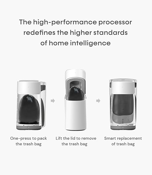 TOWNEW T3 Slim Automatic Infrared Motion Sensor Trash Can with Lid Self Sealing &amp Changing 3.4-Gal Waterproof White Touchless Trash Cans with Lids