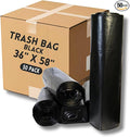 55 Gallon Black Trash Bags – 36 x 58 in 2.2 mil | Heavy-Duty Garbage Bags for Commercial Industrial &amp Outdoor Use | No Handles No Ties | Puncture-Resistant (50 Pack)
