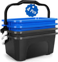 3 Gallon Mop Cleaning Bucket with Handle4 Pcs Compact Square Plastic Bucket for Window CleaningCar Washing Mopping &amp Household Cleaning Supplies Organizer Wash Water Bucket for Storage Blue Gre