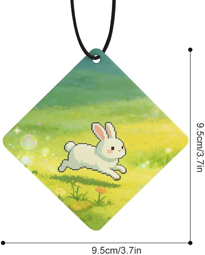 5PCS Car Air Freshener Hanging Personalized Double Sided White Rabbit flowers Car Fresheners Long Lasting New Cars Scents Cute Automotive Freshies for Closets Drawers (tea)
