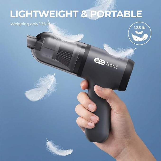 Apical Life Handheld Vacuum Cordless 12000Pa 75W Mini Vacuum with Blower Function 24 Mins Runtime 0.14L Dust Bin Compact Design with Multi-Accessories for Stairs Car and Home