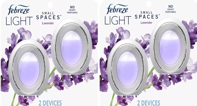 Generic Febreze Small Spaces Plug in Air Freshener Alternative for Home Heavy Duty Odor Eliminator for Strong Odor 4 Count (Pack of 1) (Lavender)