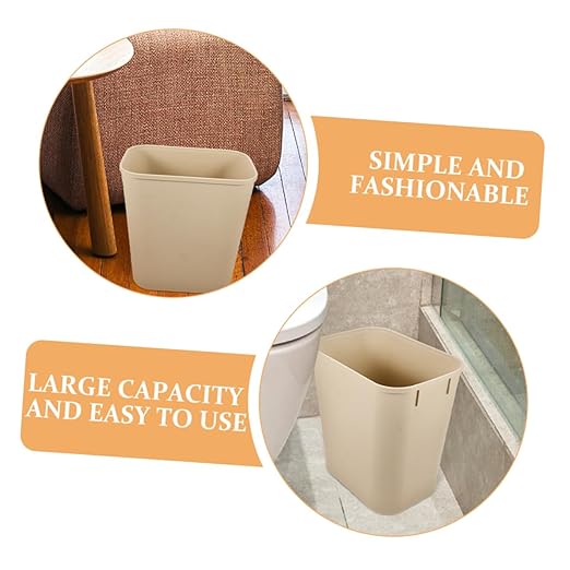Vaguelly 3pcs Trash Can Wastebasket for Bathroom Kitchen Office Hotel Rooms Space-Saving Design Easy to Clean No Lid Light