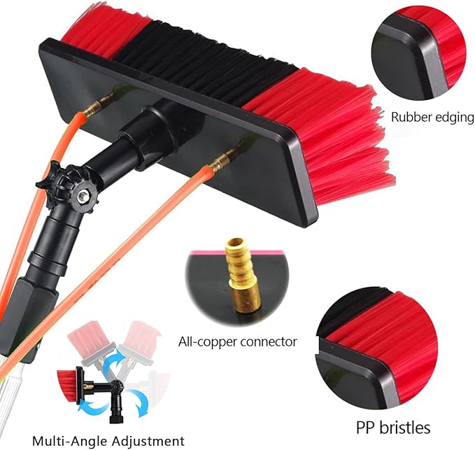 30 FT Washing Set Equipment Telescopic Extension Pole Cleaning Kit Suitable for Window CleaningExtendable Roof Solar Panel Cleaner6m