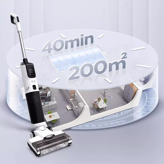 Vacuum Mop Wet Dry Vacuum Cleaner for Hard Floor40 Minutes Long Runtime Dual-Sided Edge Cleaning Lightweight Floor Cleaner
