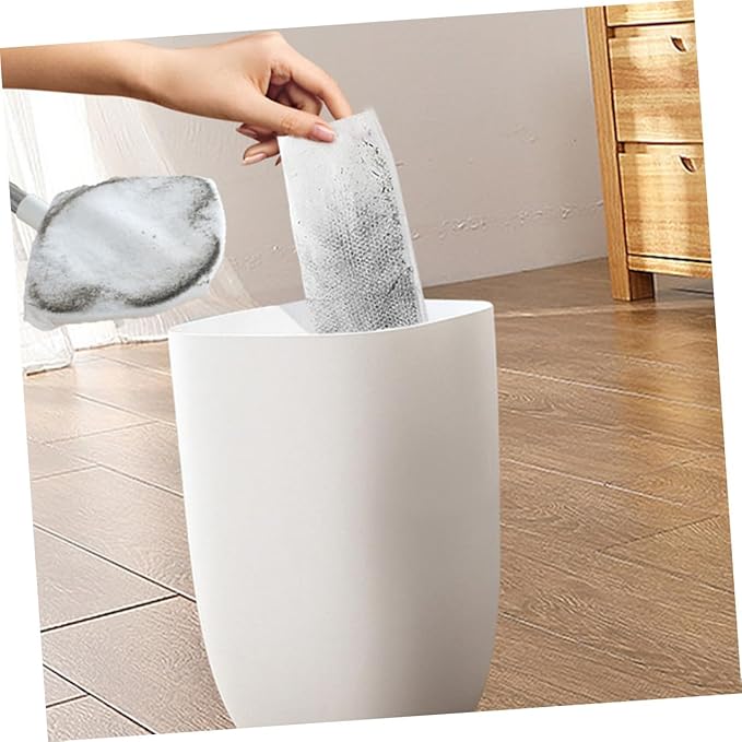 Retractable Dust Mop with Long Handle White Triangle Electrostatic Floor Cleaning Mop Rotatable No-wash Face Towel Replacement for Household Dust Removal