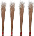 Indian Bathroom Floor Cleaning Dry Wet Natural Coconut Leaf Broom Traditional Hand-Tied (Set of 4) 38-40 Inches Long 5.5-6.5 Inches