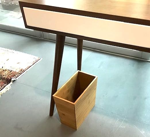 Bamboo Waste Basket Set of 2 Waste Baskets for Bathroom Waste Basket for Office Bathroom Trash Can Bedroom Trash Can Trash Can Small Wastebasket Bamboo Decor (2 106 x 5.75 x 10)