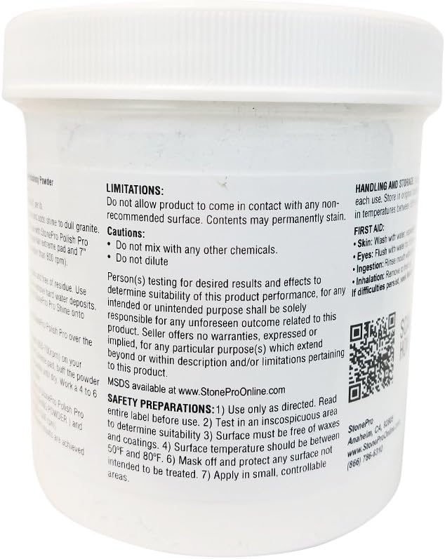 Stone Pro Granite Polishing Powder Pro Shine 1 Pound - Light