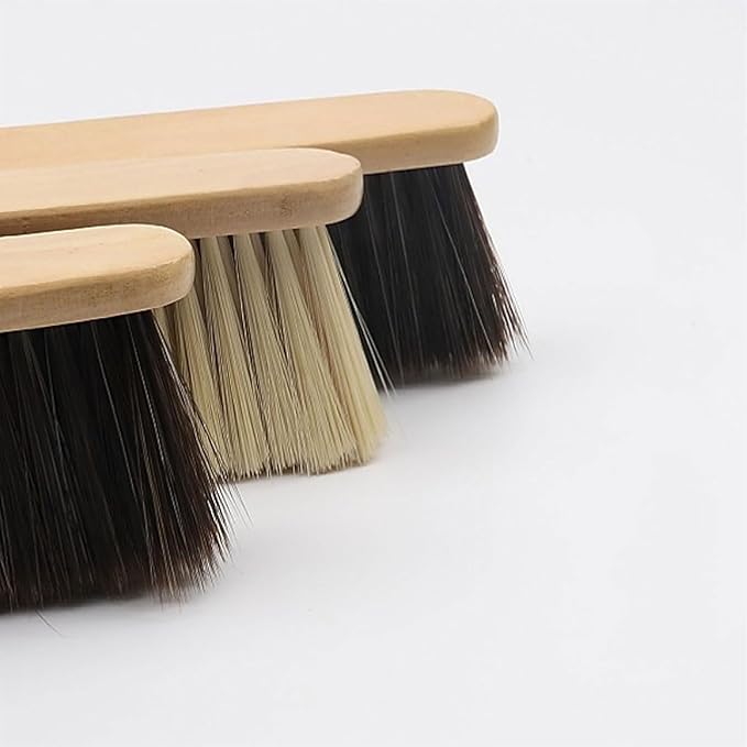 Whisk Broom Hand Held Hand Broom Wood Drafting Brush Soft Bristles Not Easy to Fall Off Bench(Bed Brush A)