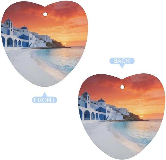 5PCS Car Air Freshener Hanging Personalized Double Sided White Coastal Town Car Fresheners Long Lasting New Cars Scents Cute Automotive Freshies for Closets Drawers (tea)