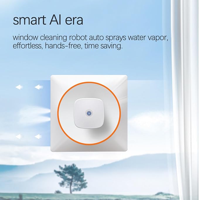 Window Cleaning Robot with Dual Water Spray Remote Control Automatic Window Cleaner Robot with Anti-Falling Sensor Detection Suitable for Windows Ceramic Tiles White