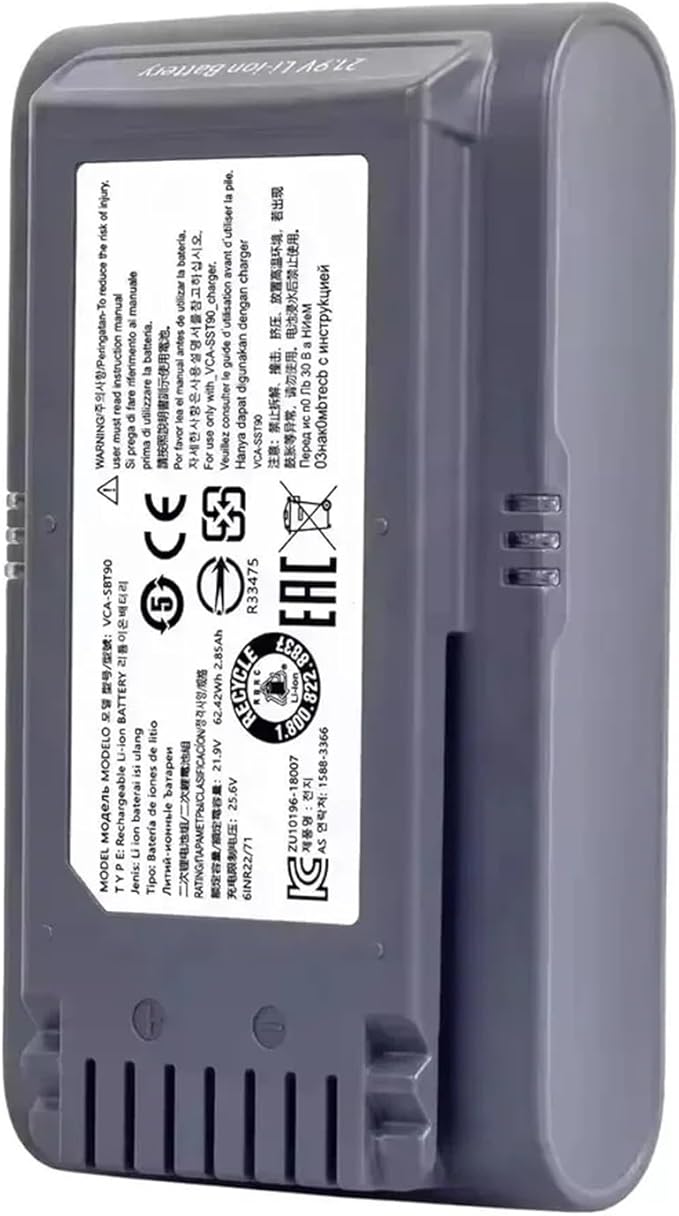 Cordless Stick VacuumCompatible For Samsung Vacuum Cleaner 21.6V 5000mAh Li-ion Battery Jet 90/Jet 75 Pet/Jet 75 VCA-SBT90/XAA(5000mAh)
