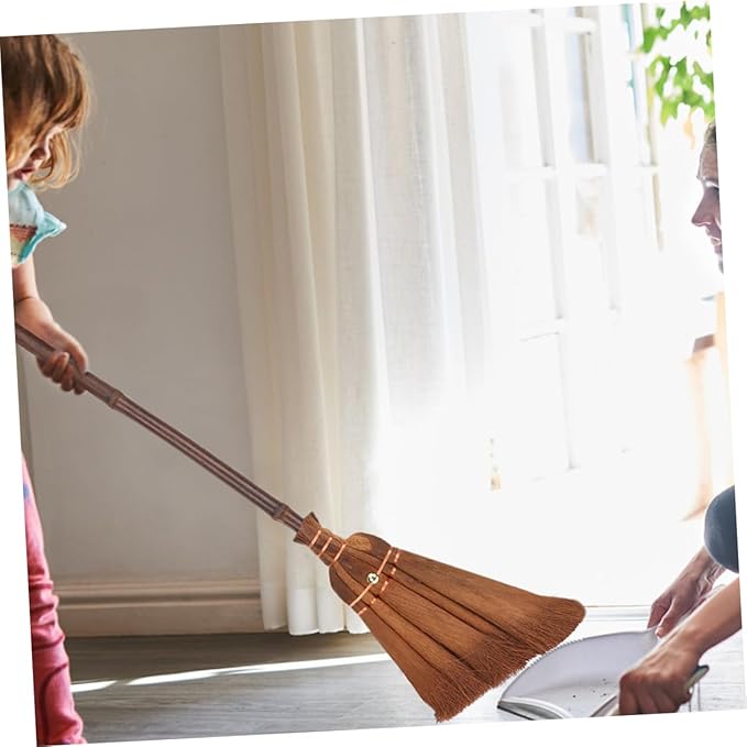 UPKOCH 2pcs Boys and Girls Broom Set Boys and Girls Broom Dustpan Natural Straw for Toddlers Indoor Outdoor Cleaning Tool