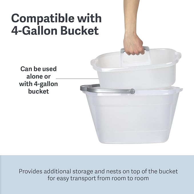 Casabella Plastic Multipurpose Cleaning Storage Caddy with Handle 1.5-Gallon Clear