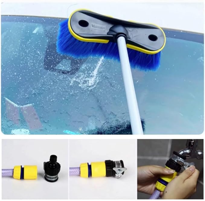 Water Fed Pole System Solar Panel Brush and Pole Window Cleaning Brush Equipment Solar Cleaning Brush Water Fed for Glass Cleaning Photovoltaic Cleaner Glass Cleaning Brush.