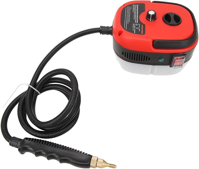 Srliya High Temperature High Pressure Steam Cleaner Handheld Multi Purpose Steam Cleaning Machine for Kitchen Grease Air Conditioner Bathroom Car Interior Home and Hotel Cleaning (Red)