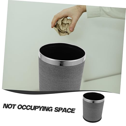 Zerodeko Retro Round Trash Can Elegant Waste Basket for Bathroom Hotel Ktv and Guesthouse Vintage Design with Removable Inner Bucket for Convenient Waste Management