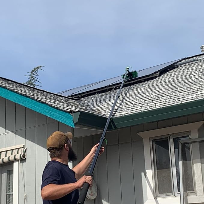 Lightweight 20 Feet Solar Panel Cleaning Brush &amp Pole Water Fed Pole Kit Window Cleaner &amp Solar Panel Cleaning System Washing Equipment Tool Solution