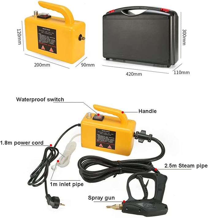Portable Handheld Steam Cleaner 2600W High Temperature High Pressure Steam Cleaning Machine for Stain Removal Kitchenware Air Conditioning Carpet Car