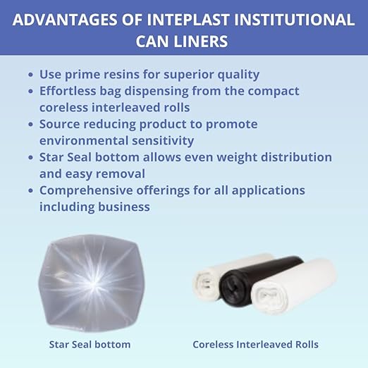 Inteplast 4 Gal Trash Can Liners - 6 Micr 17x18 In Natural 2000 Bags
