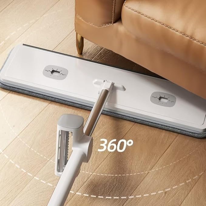 Hands Free Microfiber Flat Mop for Floor Cleaning 4 Reusable Washable Pads 61 Stainless Steel Handle Wet Dry Dust Mop for Hardwood Laminate Tile Floors