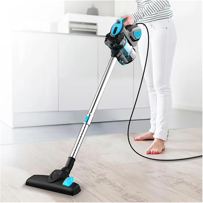 Vacuum Cleaner Corded I5 18Kpa Powerful Suction 600W Motor Stick Handheld Vaccum Cleaner for Home Pet Hair Hard Floor(BlueEU)