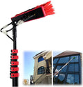 Telescopic Solar Panel Cleaning Brush Kit Photovoltaic Panel Cleaner Tool Window Glass Cleaning Brush with Sprayer Water Fed Pole6M/20FT