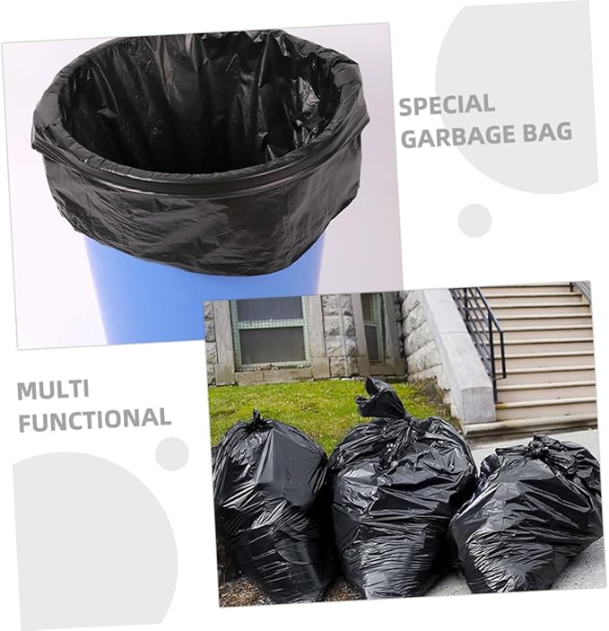 50pcs Large Garbage Bags 80x100cm Heavy Duty Contractor Trash Bags for 100l Trash Cans Outdoor Sanitation Commercial and Residential Use