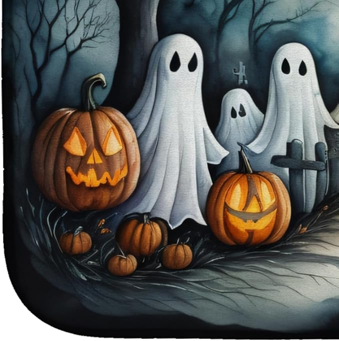 Caroline's Treasures DAC2273DDM Ghosts Spooky Halloween Dish Drying Mat Absorbent Dish Drying Mat Pad for Kitchen Counter Dish Drainer Mat for Countertop 14 x 21 Multicolor