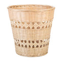 Lurrose Rustic Style Woven Trash Can Hand-Woven Wastebasket Home Rubbish Container for Bathroom Bedroom Living Room Storage
