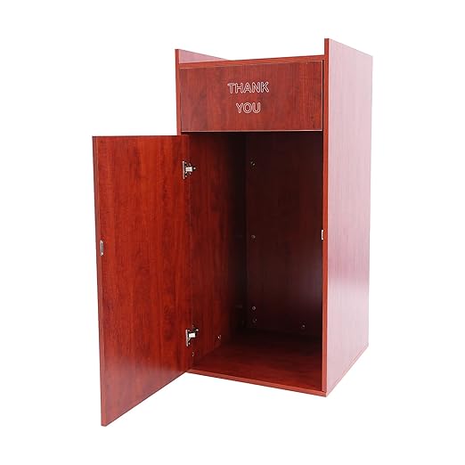 TFCFL Wooden Trash Can with Tray TopCommercial Trash Can Cabinet and Garbage ReceptacleCommercial Grade Rubbish Bin for Office Cafeteria Restaurant (Brown)