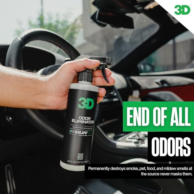 3D Odor Eliminator GLW Series | Ultra Powerful Air Freshener | Long Lasting Odor Relief | Neutralizes Unwanted Smells | Fresh Scent | DIY Car Detailing (64 Oz) (64 Oz)