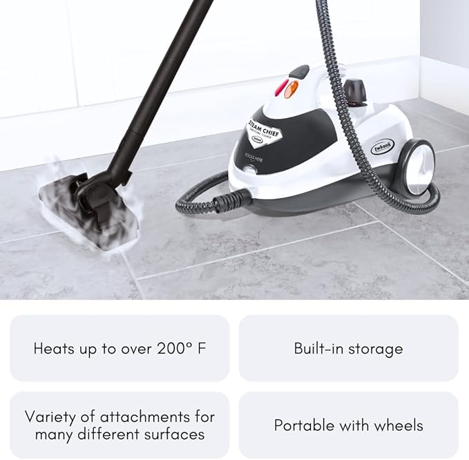 Ewbank 1800W Steam Cleaner with attachments Carpets Tile Floors car Upholstery Bathroom Kitchen Windows Grout