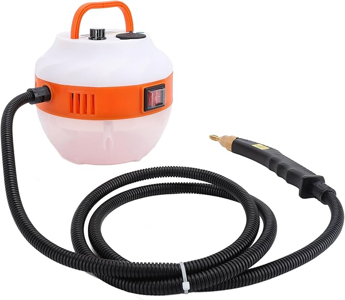 Sorandy Electric Steam Cleaning Machine with 6 Level Adjustable Buttons Handheld Steam Cleaner 1L Glass 2m Long Spray Tube for Car Detailing (US Plug 110V 2.8W)