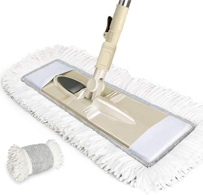 Mop- Cleaning System Washable Pads Cleaner Laminate &amp Tile Wet Reusable Dust Mops with Soft Refill Pads