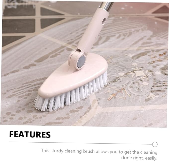 Bathroom Cleaning Brush Handle Ergonomic Rotatable Design for Hard Reach Areas for Floor and Toilet Cleaning Bristles