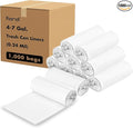 Karat Trash Bags [4-7 Gal - 1000 pc] | 6 Microns | Clear High Density Garbage Can Liners | 24 x 24