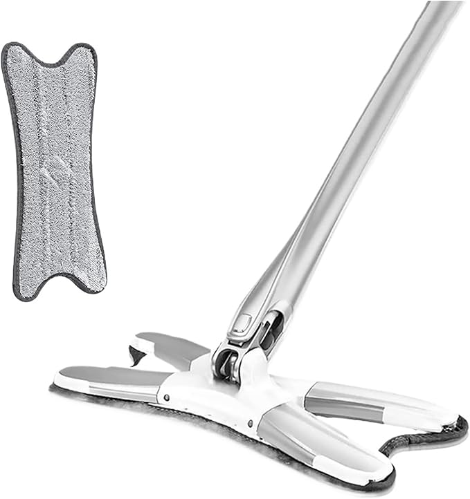 Butterfly Floor Squeeze with Replacement Pads Self Wringing Flat Mop Cleaning Tool(XMop-1pcs)