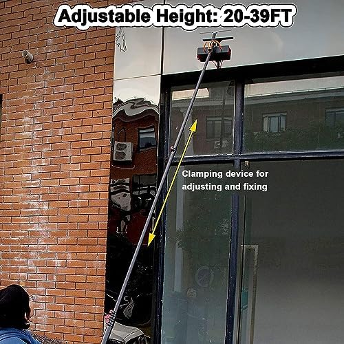 Telescopic Pole Kit Cleaning BrushWater Fed Pole Kit Window Cleaning Brush with Squeegee Outdoor Window Glass Solar Panel Cleaning Telespole Water Fed Brush Spray Washer (Color : 12ft/3.6