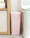 Baffect Small Trash Can with Lid Waste Basket Bathroom Garbage Can Dorm Room Essentials for Bedroom Office College-2.1 Gallon (Pink)