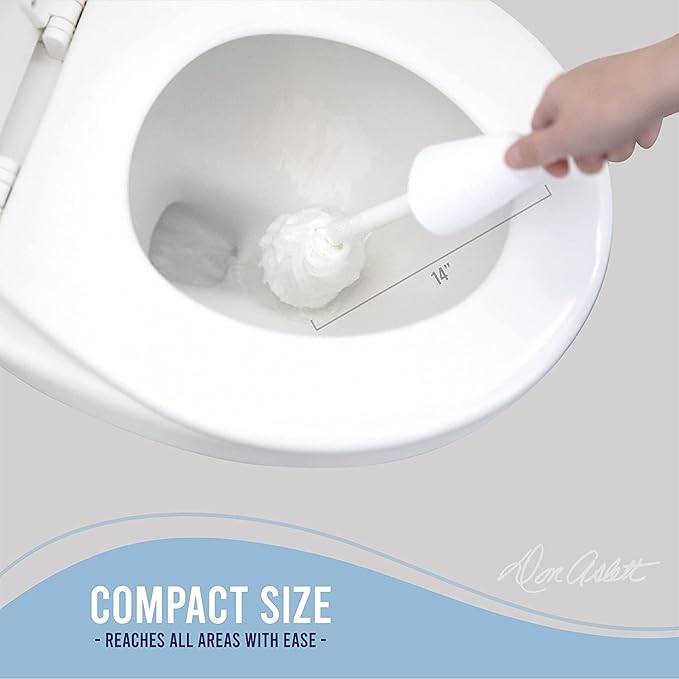 Don Aslett Johnny Mop | Set of 5 Toilet Brushes | 14 Handle to Easily Clean Toilet or Shower | Scratch Free Bowl Swab | Safe to Use with Your Favorite Toilet Bowl Cleaner