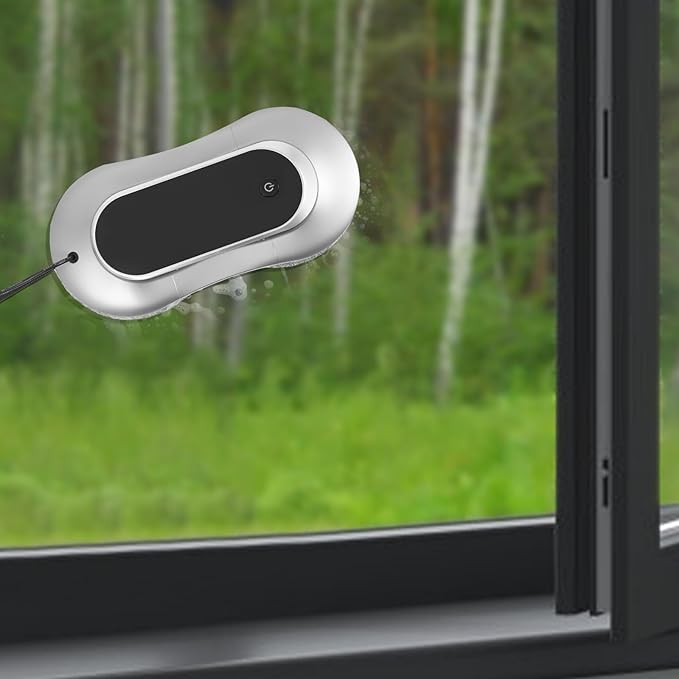 Electric Window Cleaner Tool Window Cleaner Robot with Remote ControlSmart Dual Water Spray Glass Cleaning Robot with 3200Pa Strong Suction for WindowsTilesClass DoorInclude 10 cleaning clothes