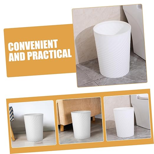 OUNONA Plastic Wastebasket No Lid Trash Can for Bathroom Office Bedroom Slim Garbage Can for Home Use Easy to Clean Versatile Trash Container