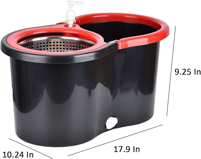Spin Mop and Bucket with Wringer Set360° Spin Mop and Bucket System with 3 Replaceable Microfiber Mop 61 Handle Household Cleaning Tools for Wet and DrySet of 2