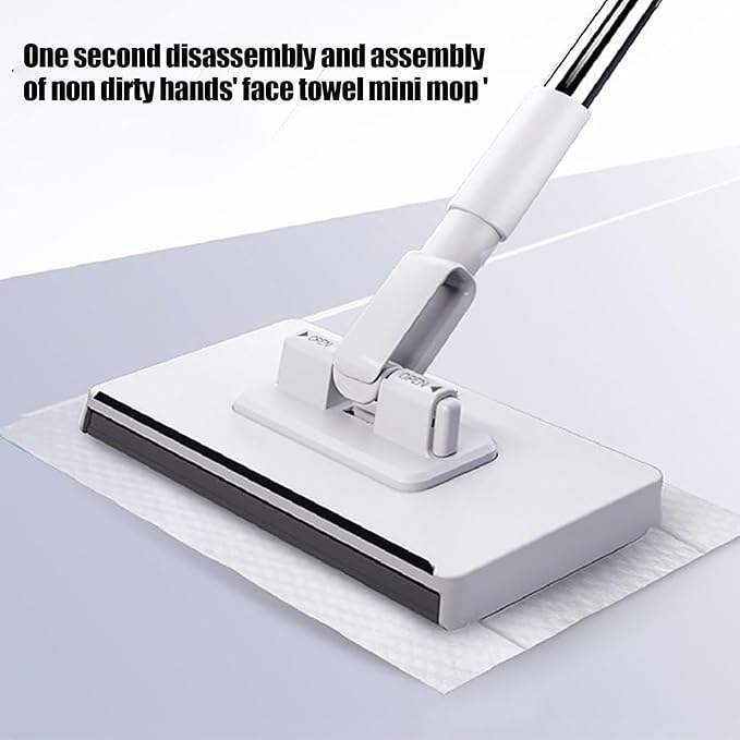 Dust Mop360-Degree Rotating Head Cleaning ToolFlat Floor Mop with 2 Reusable Pads | for Kitchen Home Tile Laminate Apartment Bathroom Corridor