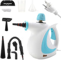 Handheld Steam Cleaner 1050W Air Conditioner Kitchen Cooking Oil Cleaning Machine with 9 Pcs Accessories for Tile Grout Windows Bathrooms Kitchens Fabric Steaming Tool (Blue)