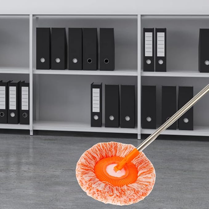Spin Mop for Floor Cleaning360° Rotatable Adjustable Cleaning Mop with 4 Mop HeadExtendable Wall Cleaning Mop Wall Cleaning Bathroom Cleaning Household Supplies
